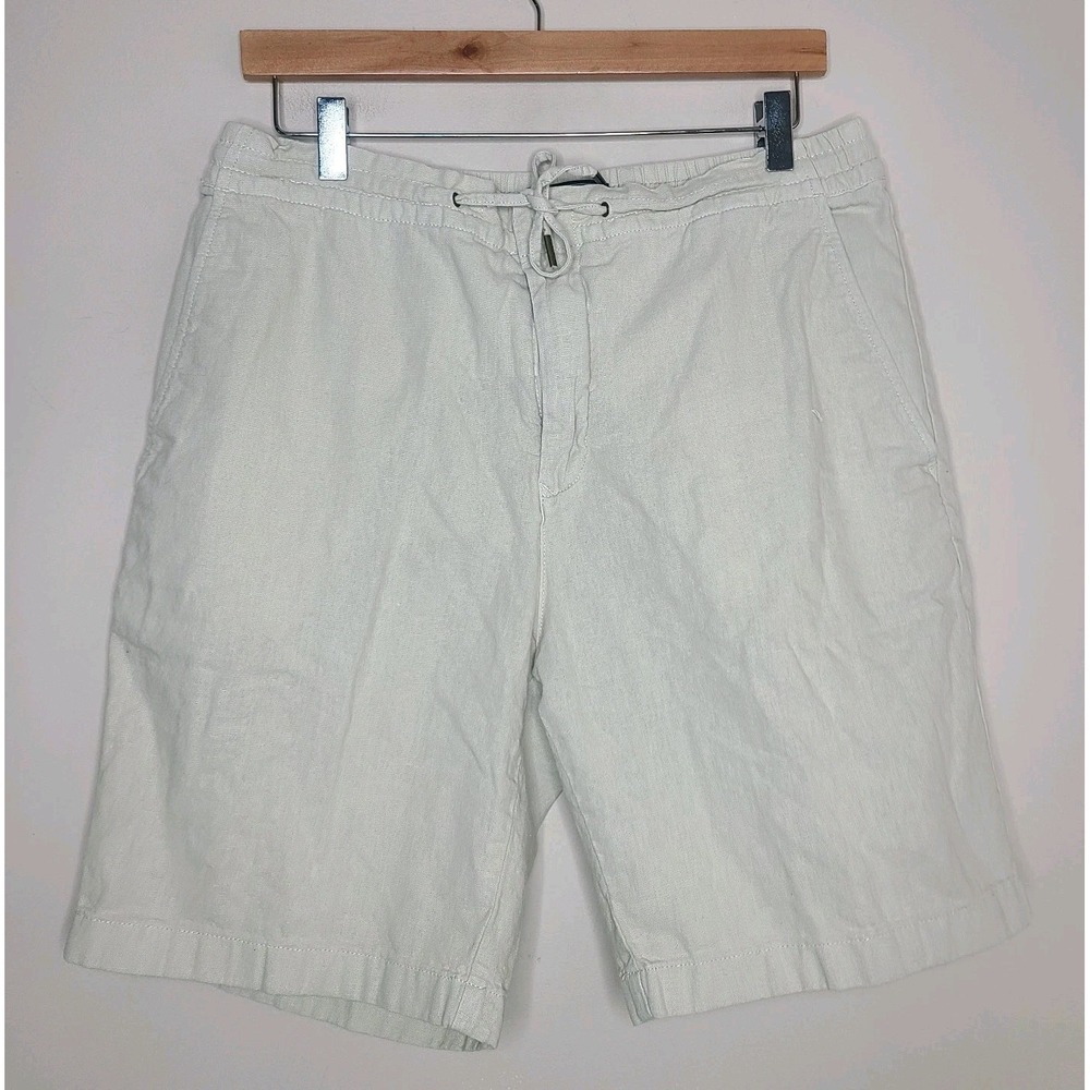 Barbour Men's Sz 34 Tan Shorts‎ Drawstring Linen Blend Chino Casual